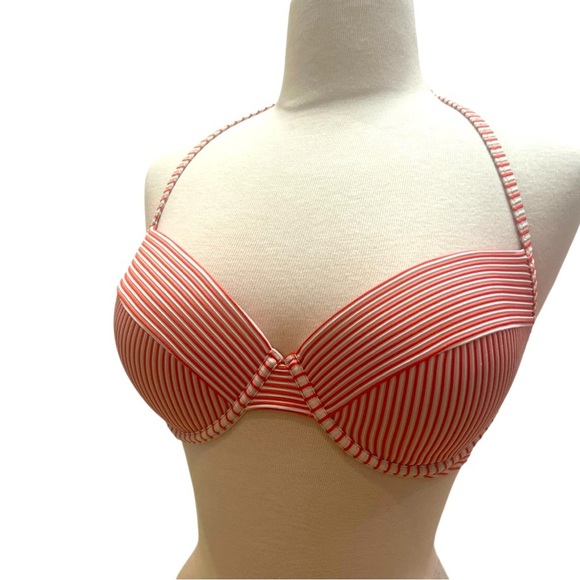 SHADE- Striped Red Bikini Top - Picture 3 of 5